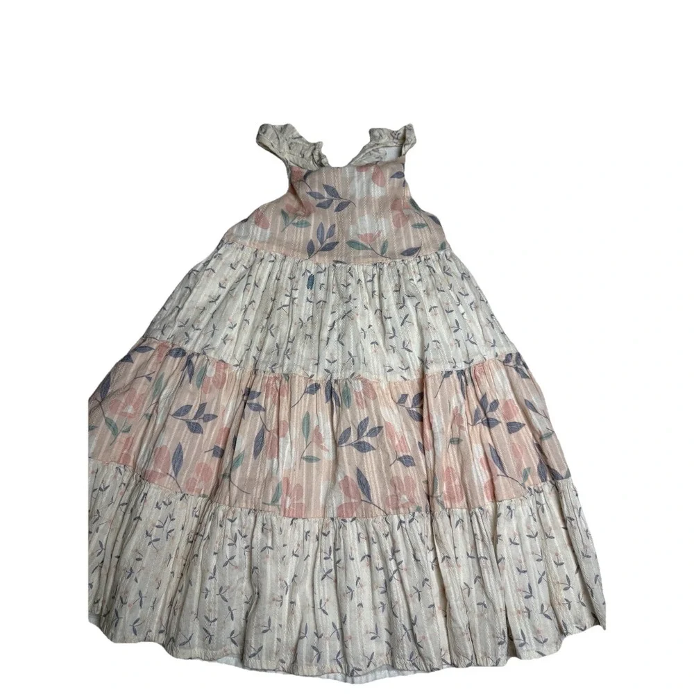 Catherine Malandrino Floral Tiered Size 5T Girls Sleeveless Dress